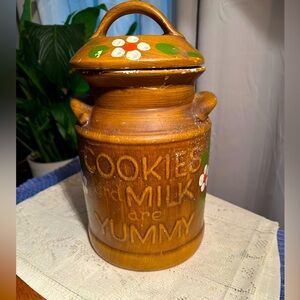 Vintage Milk and Cookies are Yummy Milk Can Cookie Jar